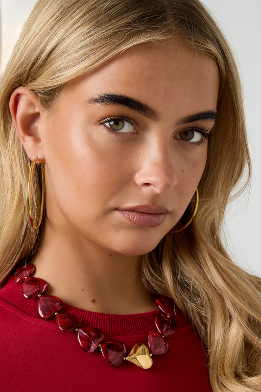 Acryl kralen kettingen hart retro dagelijkse klassieke serie dames sieraden