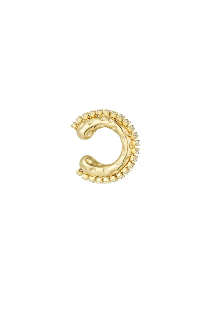 Ear cuff met strass - Goud kleur