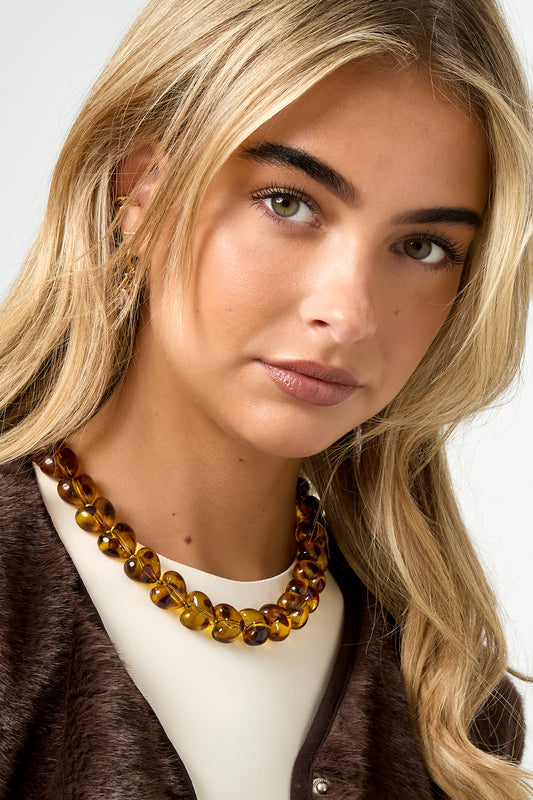 Acryl kralen kettingen luipaardprint retro Daily Classic serie dames sieraden