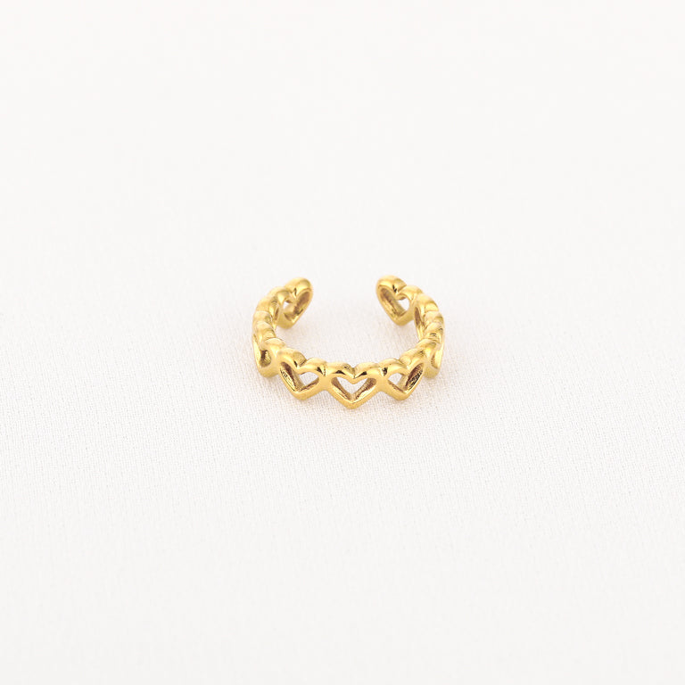 Earcuff goud hartjes