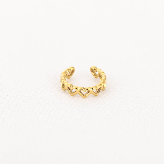 Earcuff goud hartjes