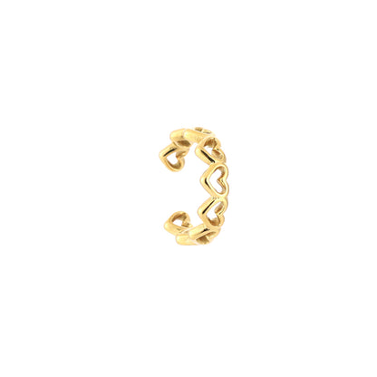 Earcuff goud hartjes